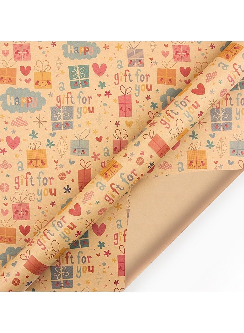 Ayshal 10pcs Gift Wrapping Paper Set,Birthday Gift Wrapping Paper, Gift Box, Book Leather, Kraft Paper, Gift Wrapping Paper, Wrapping Paper, Tissue Paper, Flower Bouquet Supplies, Gift Wrapping Paper, Flower Wrapping Paper, Gift Packaging(70cmX50cm) - Image 3